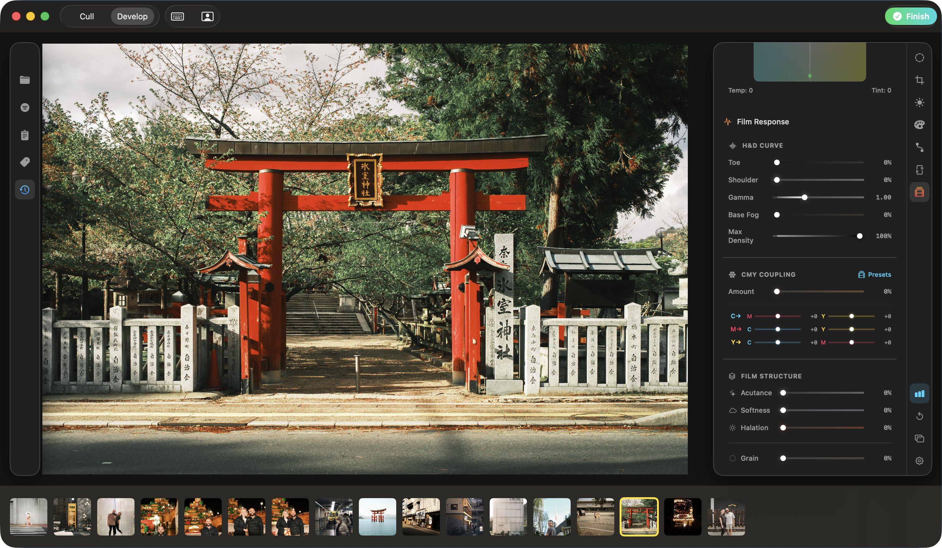 Fovea RAW image develop module with professional color grading on Mac